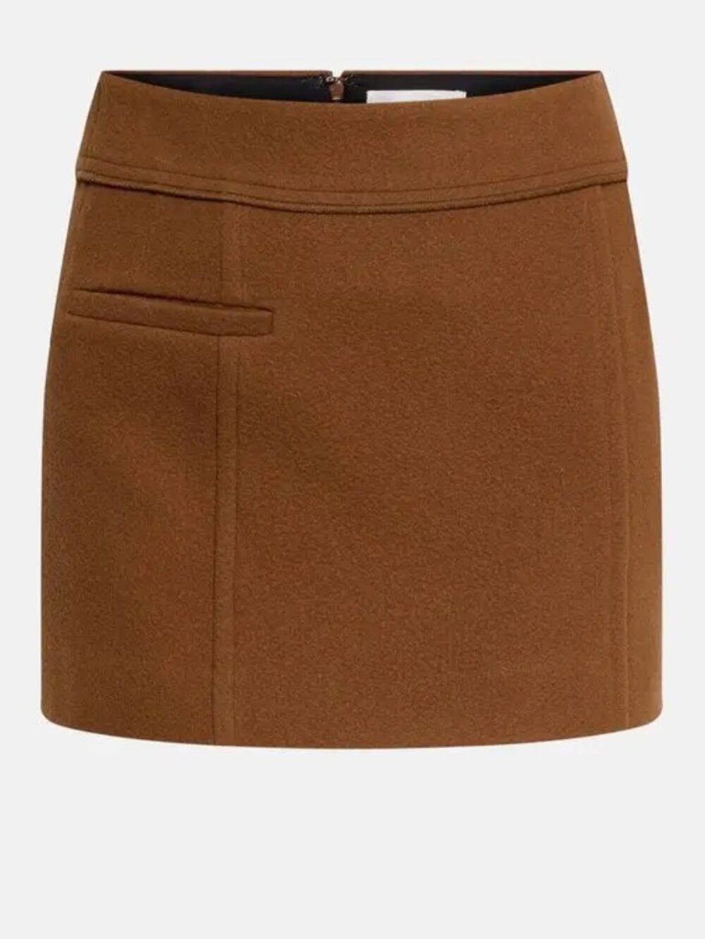 NWT $690 Victoria Beckham Tailored Merino Wool Blend Mini Skirt Brown Size US 4
